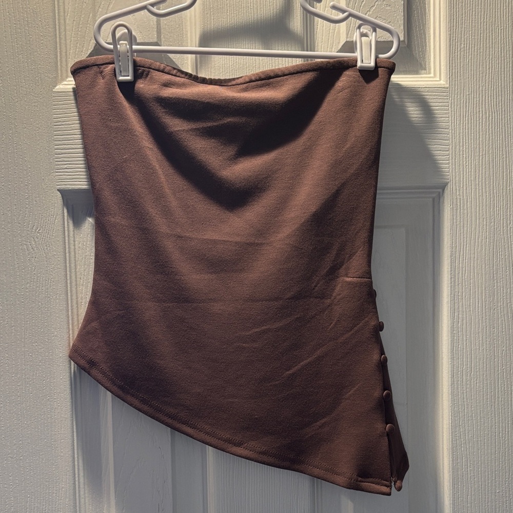 Edikted Brown Asymmetrical Top